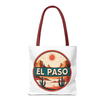 El Paso Desert Sunset Tote Bag — Vintage Southwestern Travel Canvas Tote