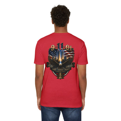 9/11 Memorial T-Shirt — We Will Never Forget American Tribute Tee