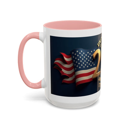 250th Anniversary Coffee Mug — United States of America 1776–2026 Patriotic Accent Mug