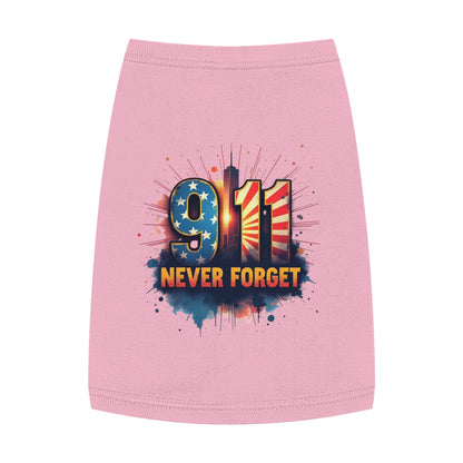 9/11 Never Forget Pet Tank Top — Patriotic Memorial Dog Shirt