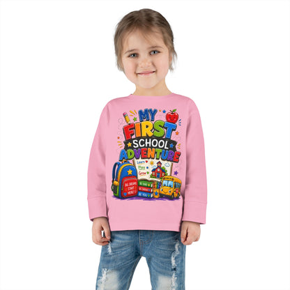 My First School Adventure Toddler Long Sleeve Tee