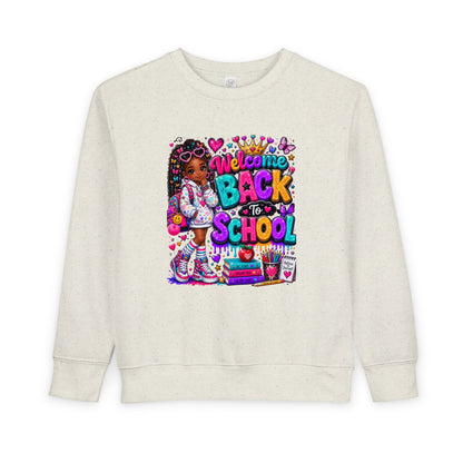 Welcome Back to School Toddler Sweatshirt — Cute African American Girl School Outfit
