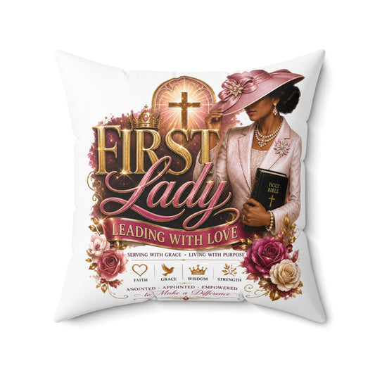 First Lady Decorative Pillow — 'First Lady: Leading With Love' Christian Accent Cushion