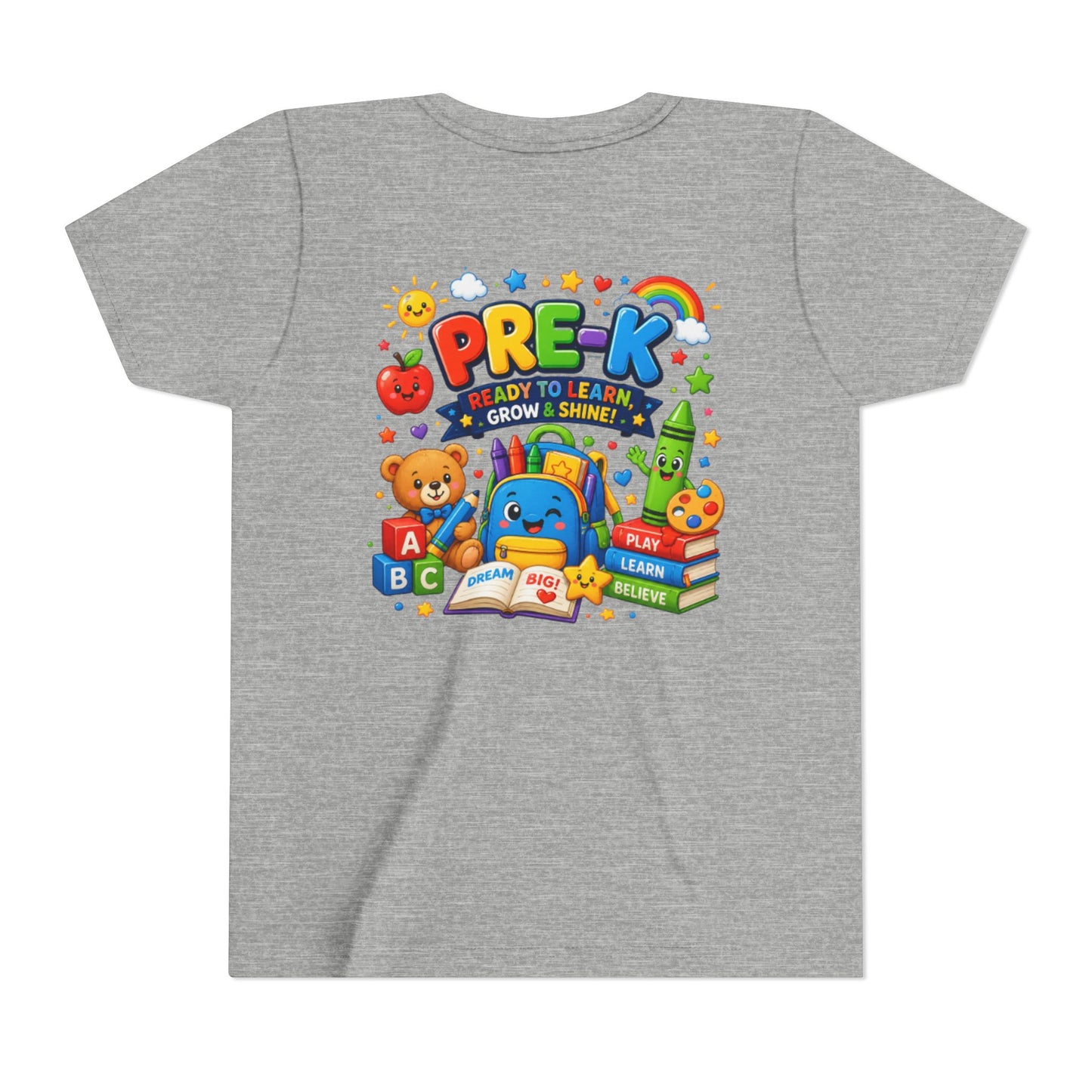 Pre-K Ready To Learn Kids T-Shirt — Colorful Preschool Back-to-School Tee