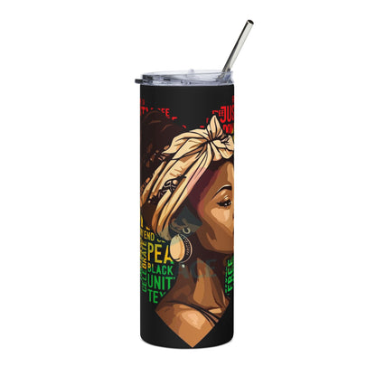 Black History Juneteenth Stainless Steel Tumbler — 20oz Afrocentric Unity Design