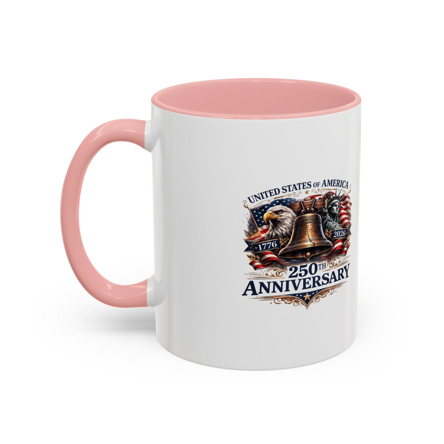 250th Anniversary Accent Coffee Mug — Patriotic United States Bell & Eagle Design (11/15 oz)