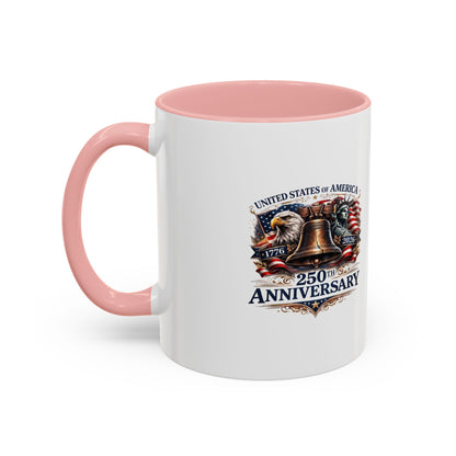 250th Anniversary Accent Coffee Mug — Patriotic United States Bell & Eagle Design (11/15 oz)