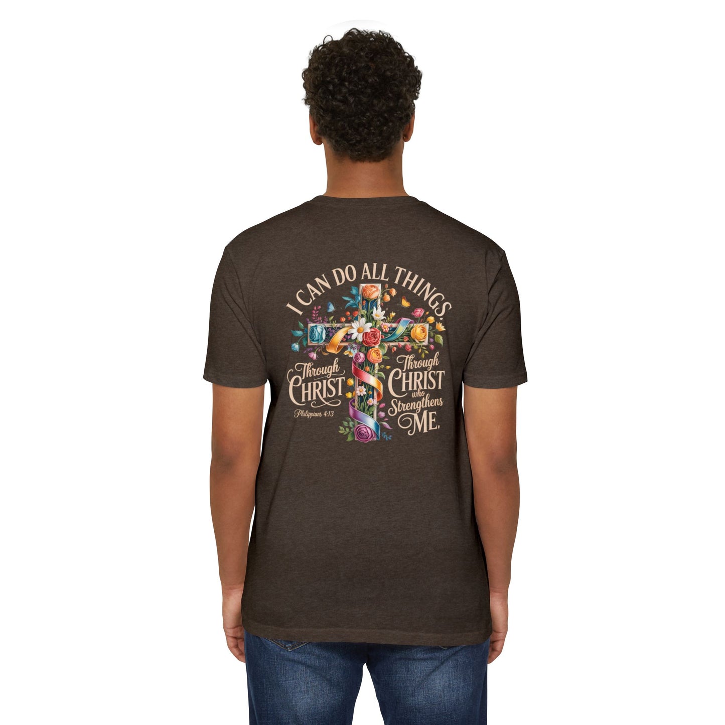 Christian Cross T‑Shirt — “I Can Do All Things Through Christ” Inspirational Tee