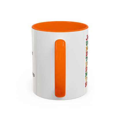 Juneteenth Acronym Accent Coffee Mug – Journey Unity Nation Empowerment (11/15oz)