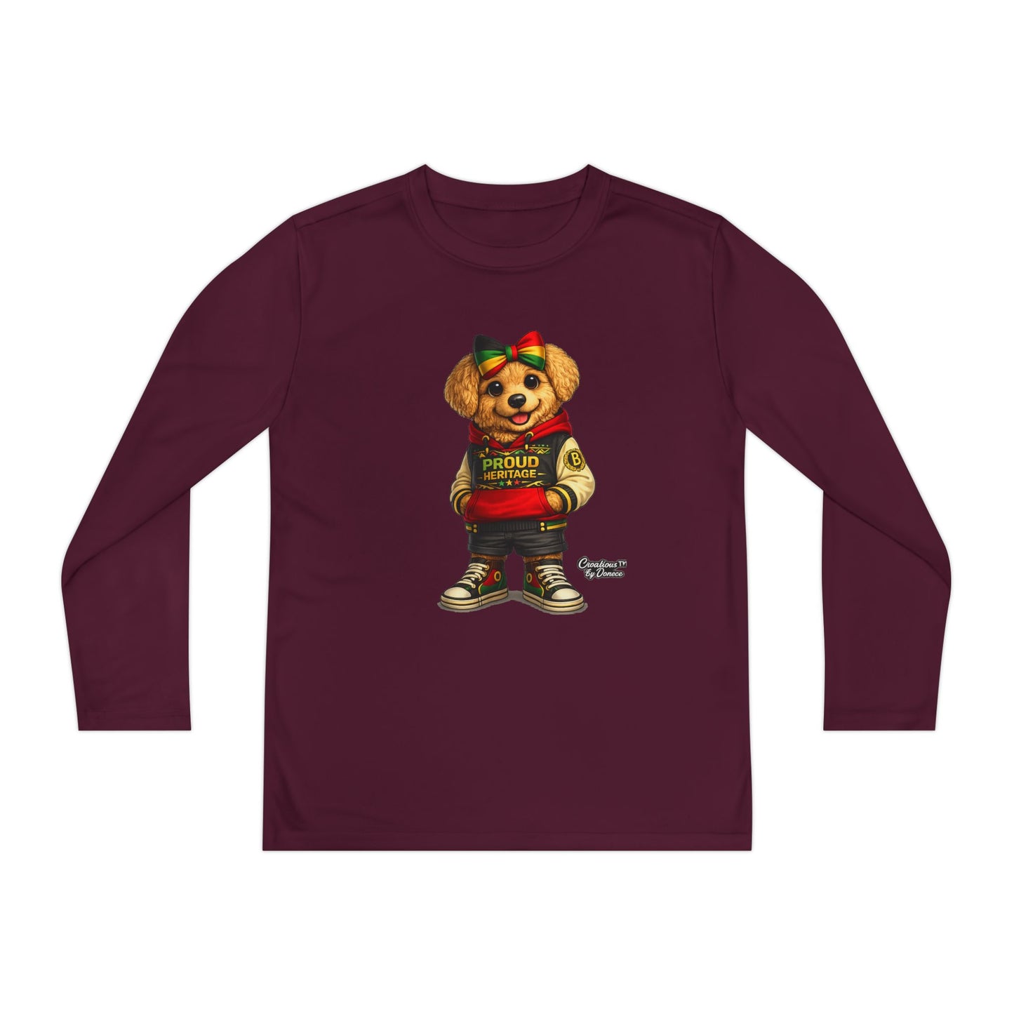 Youth Bear Varsity Long Sleeve Tee — 'Proud Brother' Graphic