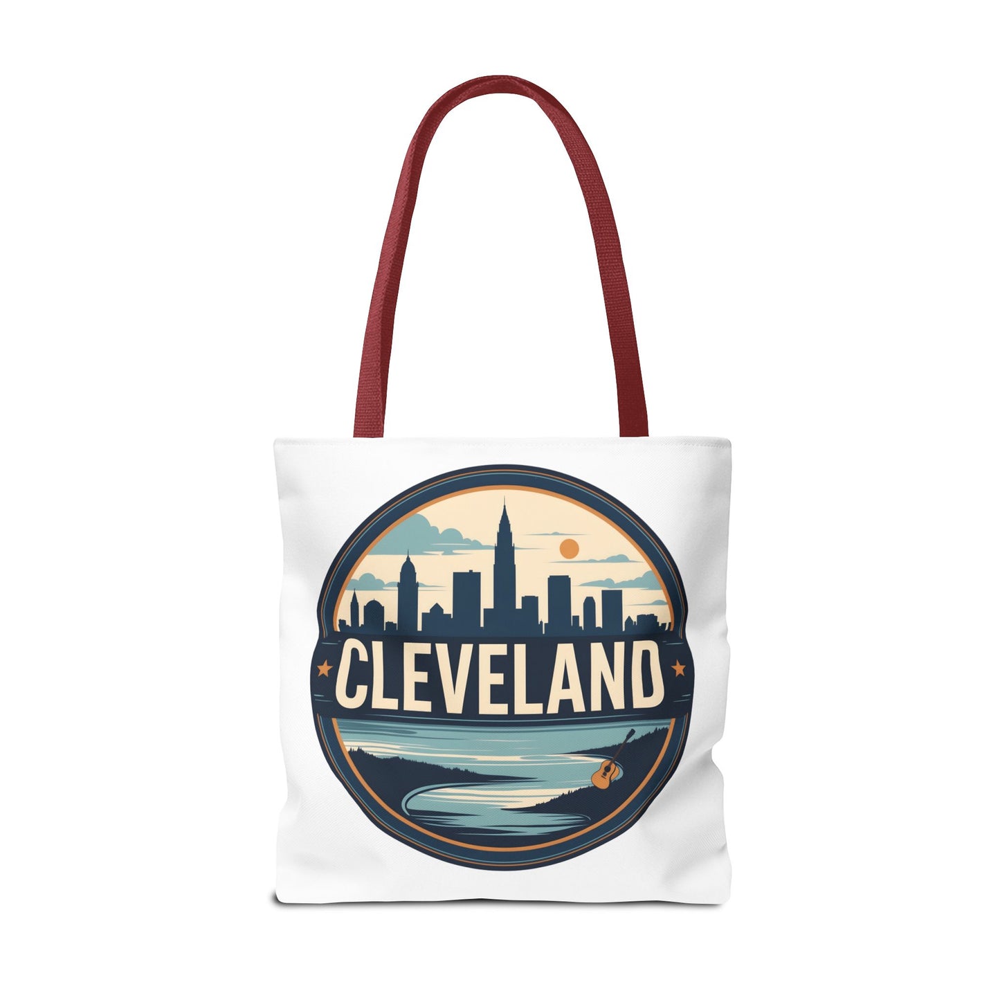 Cleveland Skyline Tote Bag — Vintage Cityscape Beach Design
