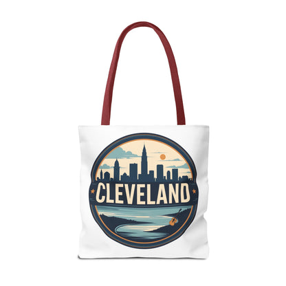 Cleveland Skyline Tote Bag — Vintage Cityscape Beach Design