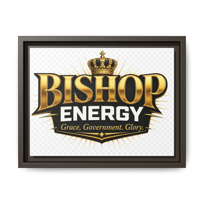 Framed Canvas Art - "Bishop Energy" Gold Crown Logo (Matte)