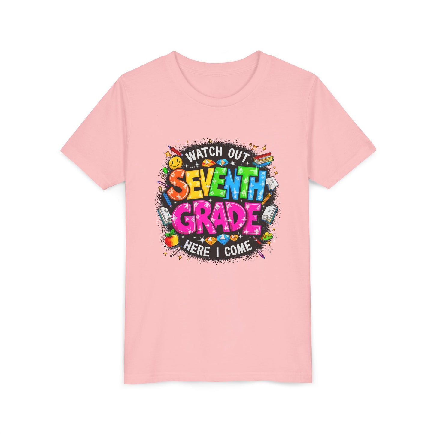 Seventh Grade Kids T‑Shirt — "Watch Out Seventh Grade Here I Come" Back‑to‑School Tee