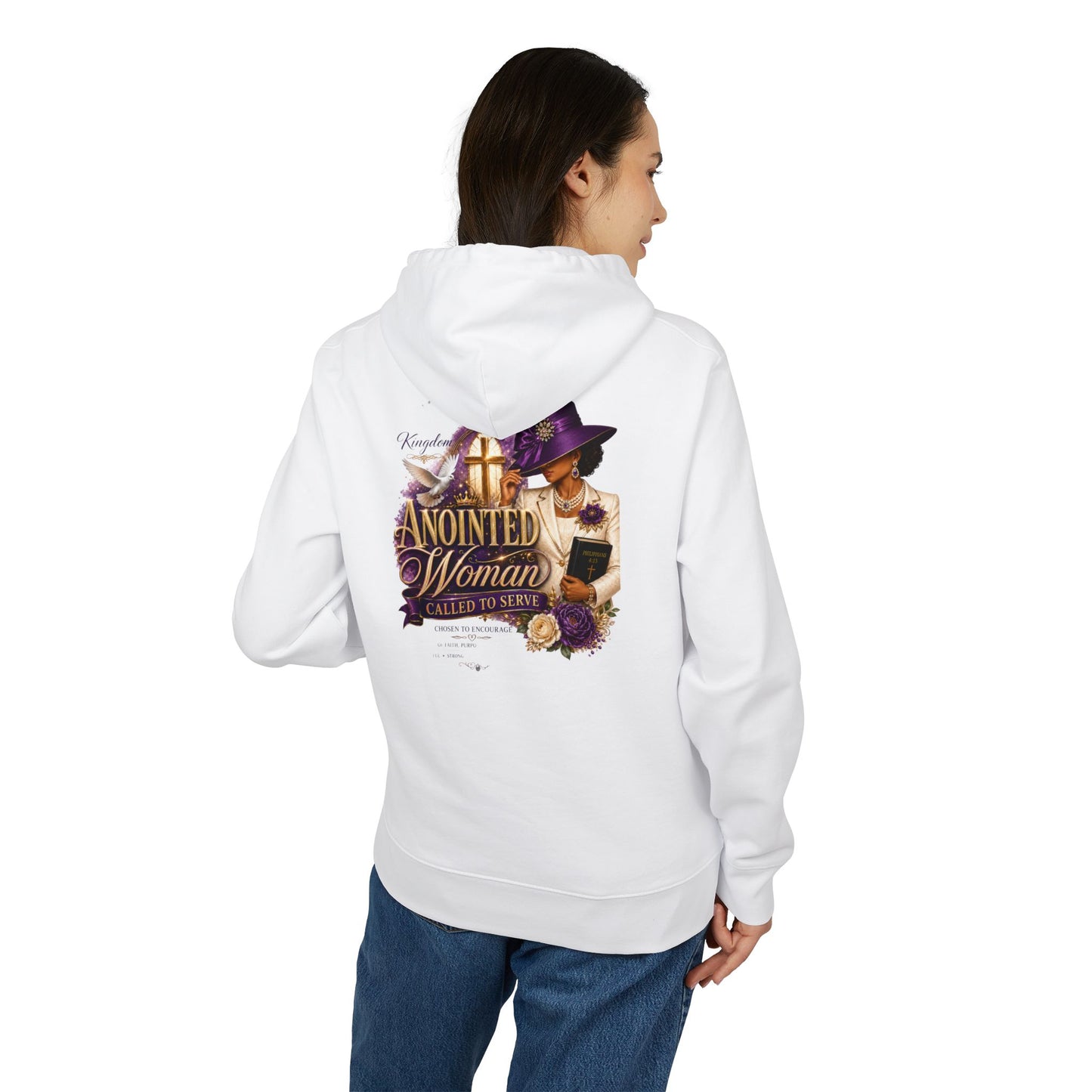 Anointed Woman Hoodie — Christian Faith Pullover with Scripture-Inspired Design