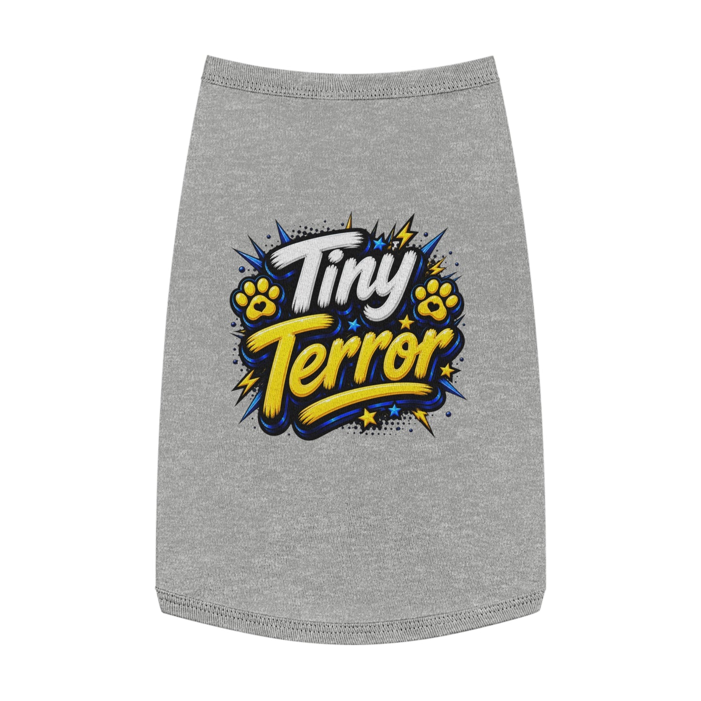Tiny Terror Pet Tank Top — Cute Paw Print Graphic Dog Shirt