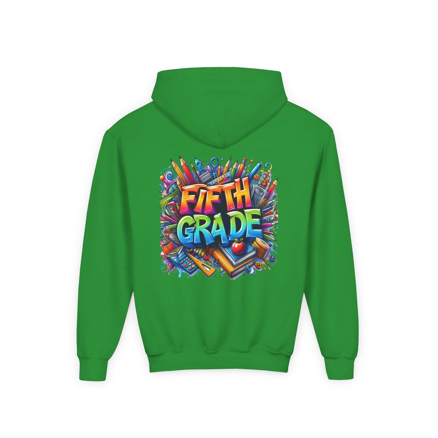 Fifth Grade Kids Hoodie - Colorful School Supplies Back-to-School Sweatshirt