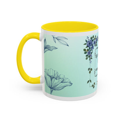 Mother's Heart Floral Accent Coffee Mug — "A Mother's Heart Never Fades"