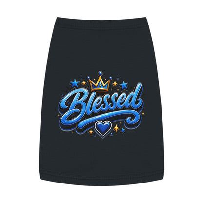 Blessed Pet Tank Top - Blue Crown & Heart Puppy Shirt