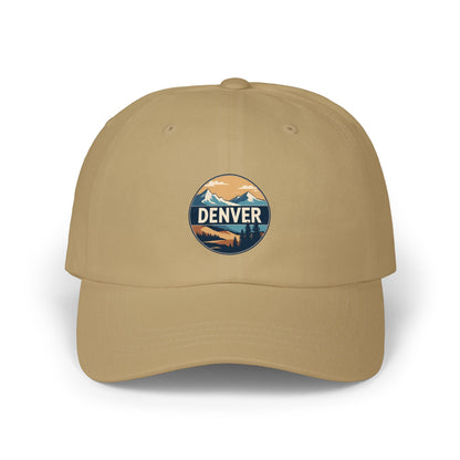 Denver Mountain Dad Cap - Vintage Landscape Embroidered Baseball Hat