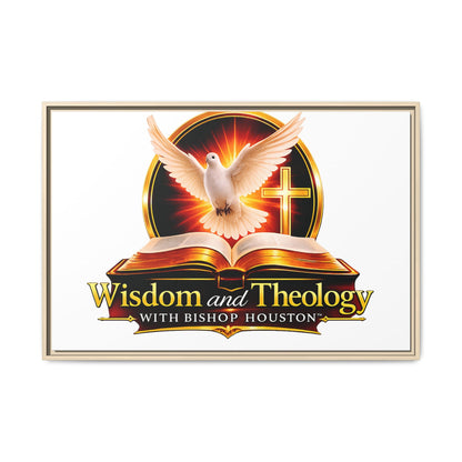 Framed Canvas Print — "Wisdom and Theology" Dove & Bible Wall Art