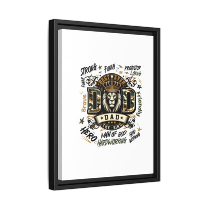 Framed Matte Canvas 'Best Ever DAD' Wall Art – Lion King Design, Father’s Day Gift