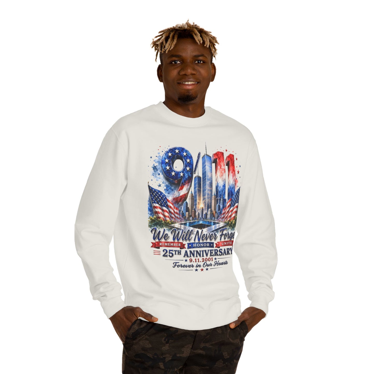 9/11 We Will Never Forget 25th Anniversary Sweatshirt