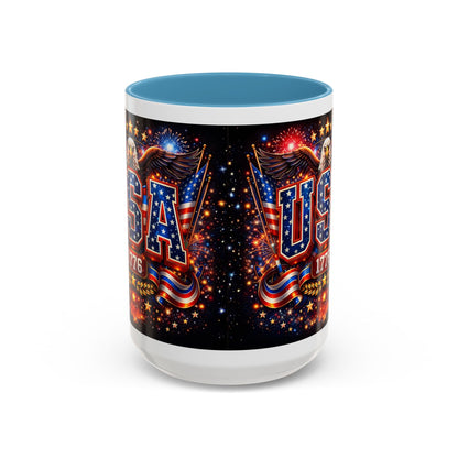 USA Eagle Coffee Mug – Patriotic 1776 Accent Mug (11/15oz)