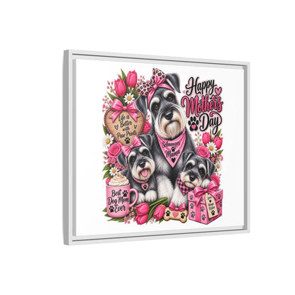 Happy Mother’s Day Schnauzer Canvas — Framed Matte Wall Art