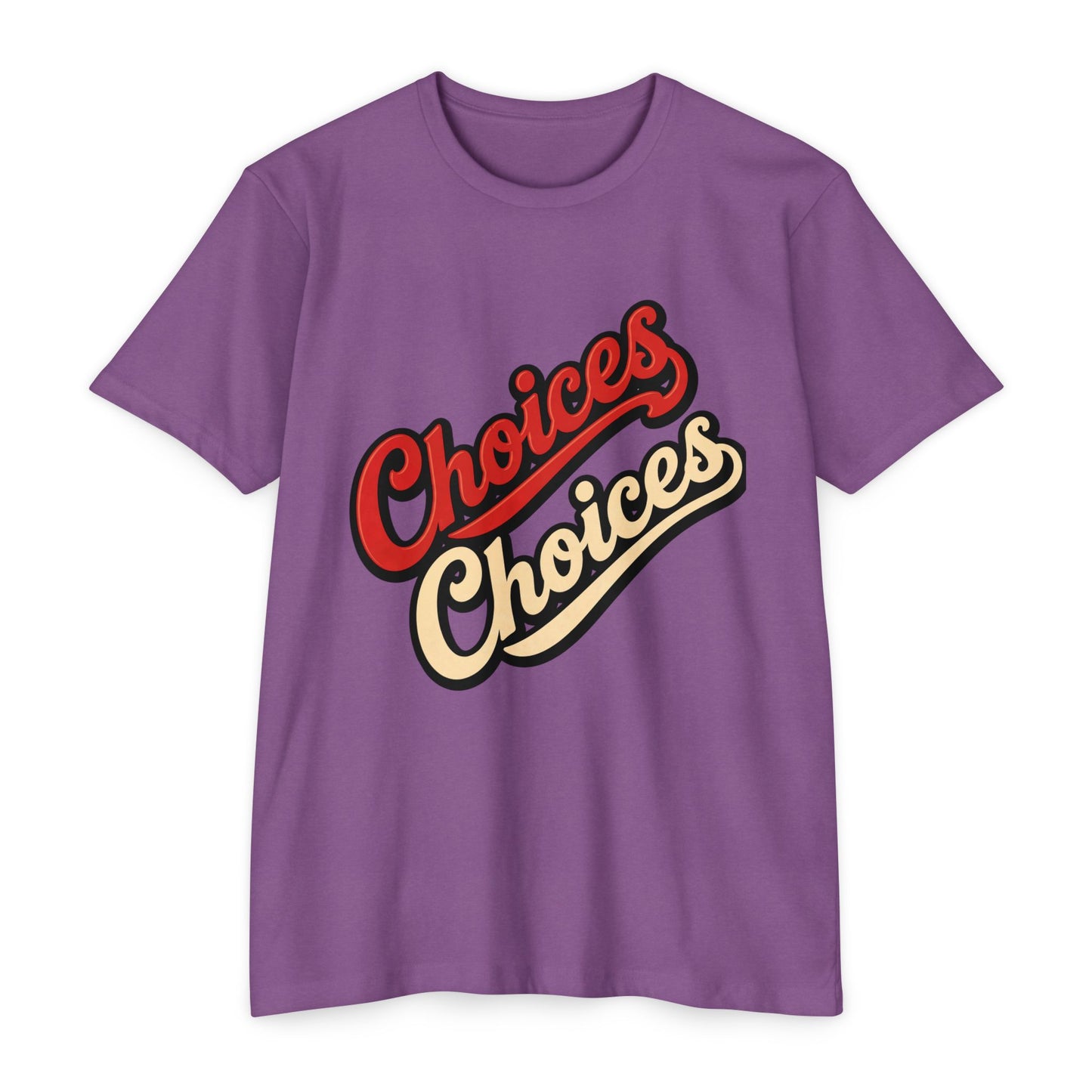 Choices Script T-Shirt — Retro Double-Word Graphic Tee