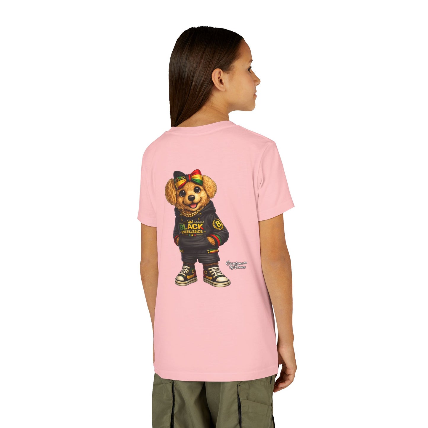 Youth Tee — Rasta Teddy "Black Excellence" Graphic Shirt