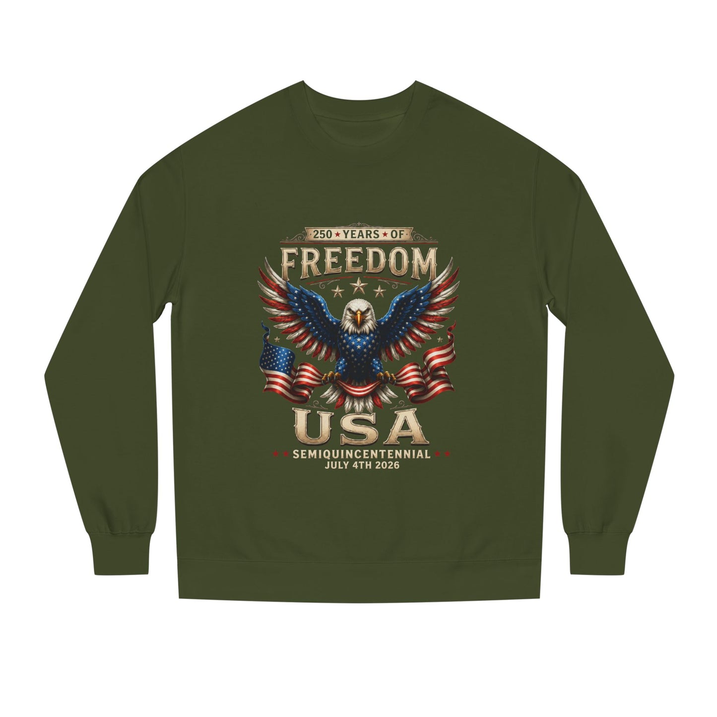 Freedom USA Eagle Sweatshirt — Patriotic 4th of July Crewneck