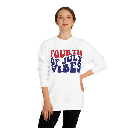 Fourth of July Vibes Sweatshirt — Patriotic Red & Blue Holiday Crewneck