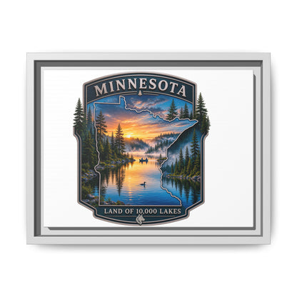 Minnesota Lakes Matte Canvas Print (Framed) — 'Land of 10,000 Lakes' Scenic Wall Art
