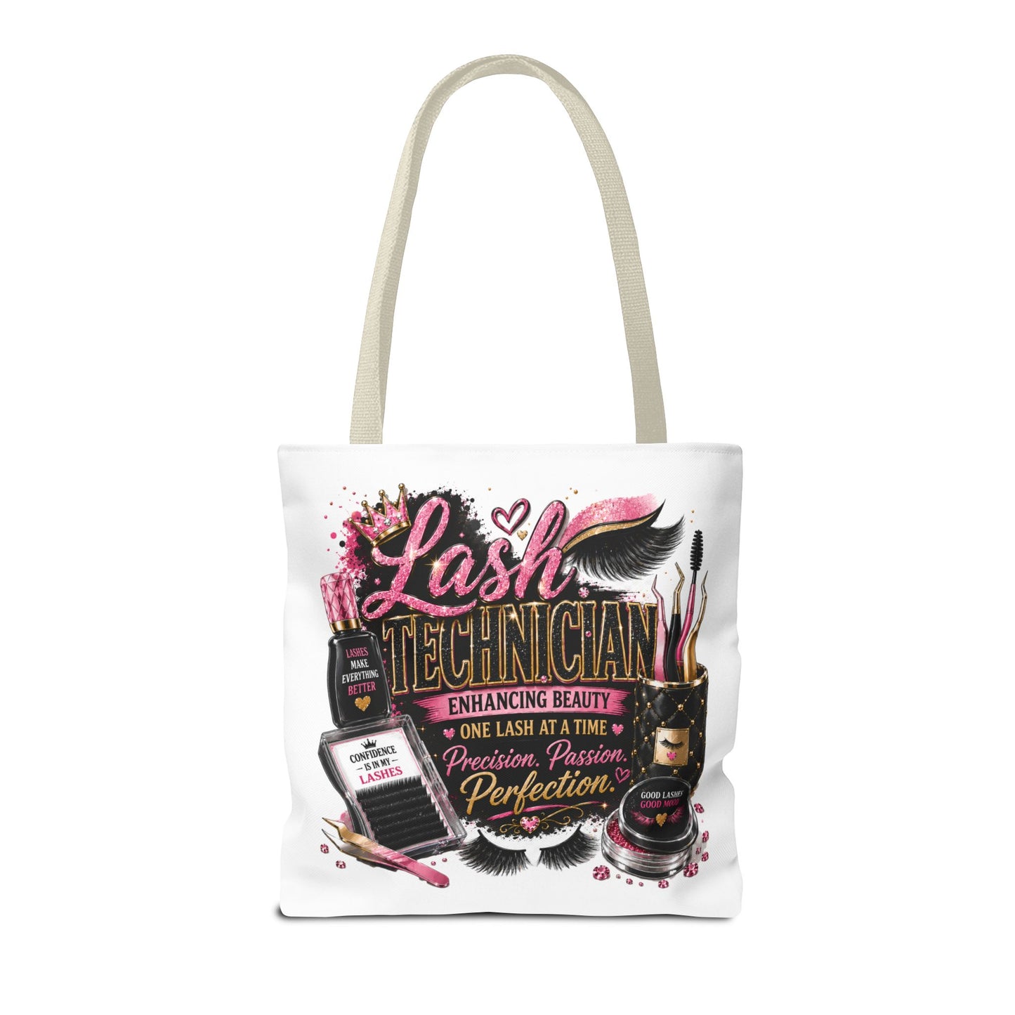 Lash Technician Tote Bag — Glam Beauty Artist Gift, ‘Lash Technician: Enhancing Beauty’ Design