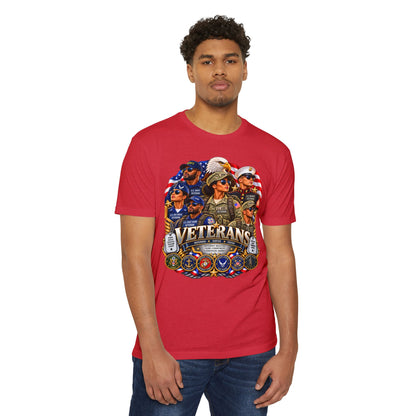 Veterans Tribute T-Shirt – Patriotic Military Emblems & Eagle Design