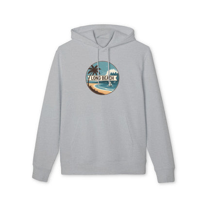 Long Beach Vintage Beach Hoodie — Retro Palm Tree Surf Pullover