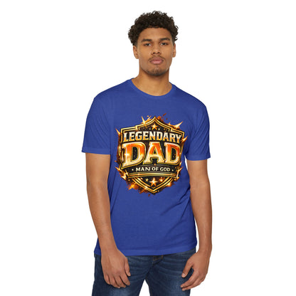 Legendary Dad T-Shirt – "Man of God" Shield Design