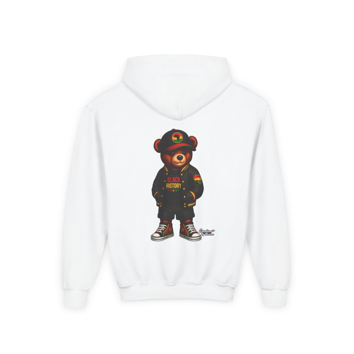 Youth Bear Hoodie — 'Follow Your History' Streetwear Kids Sweatshirt