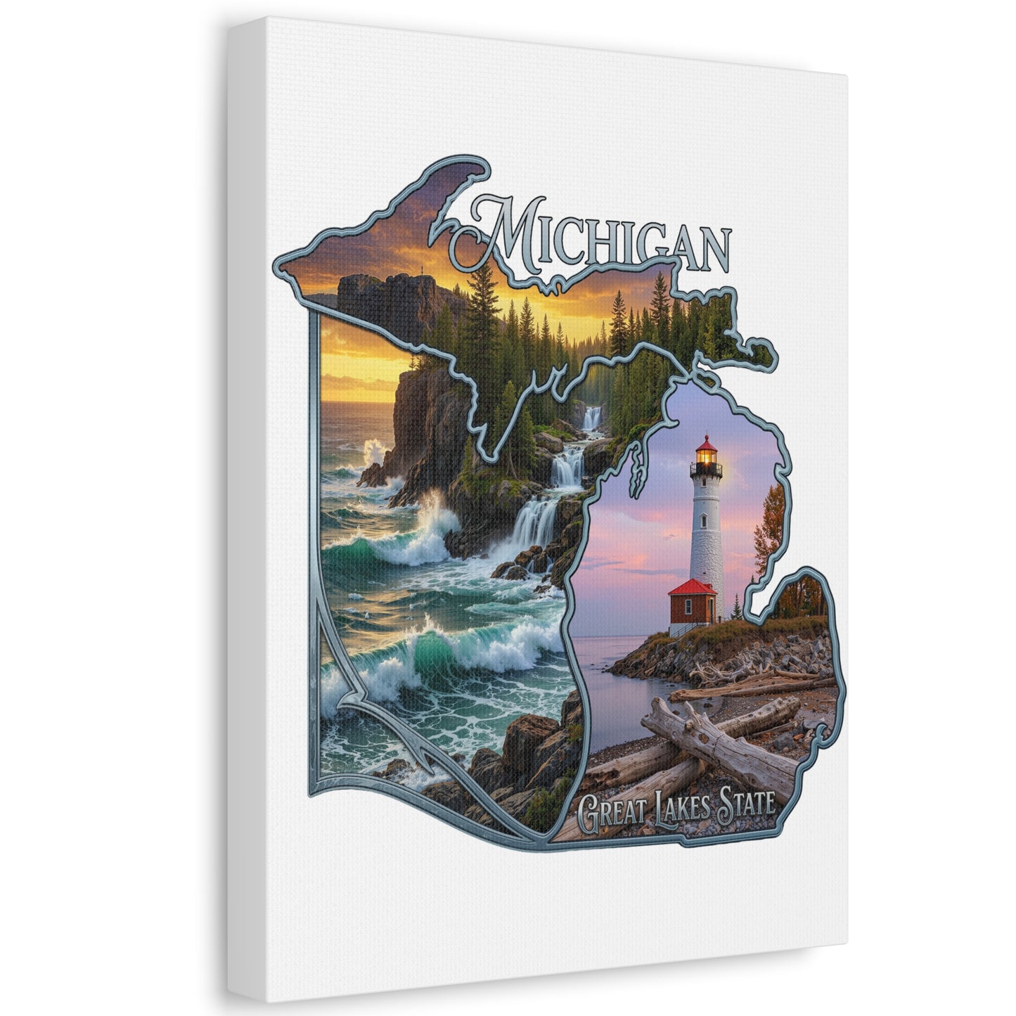 Michigan Scenic Canvas Print — Great Lakes Lighthouse Wall Art