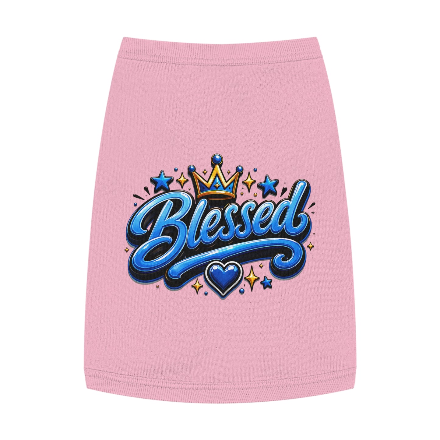 Blessed Pet Tank Top - Blue Crown & Heart Puppy Shirt