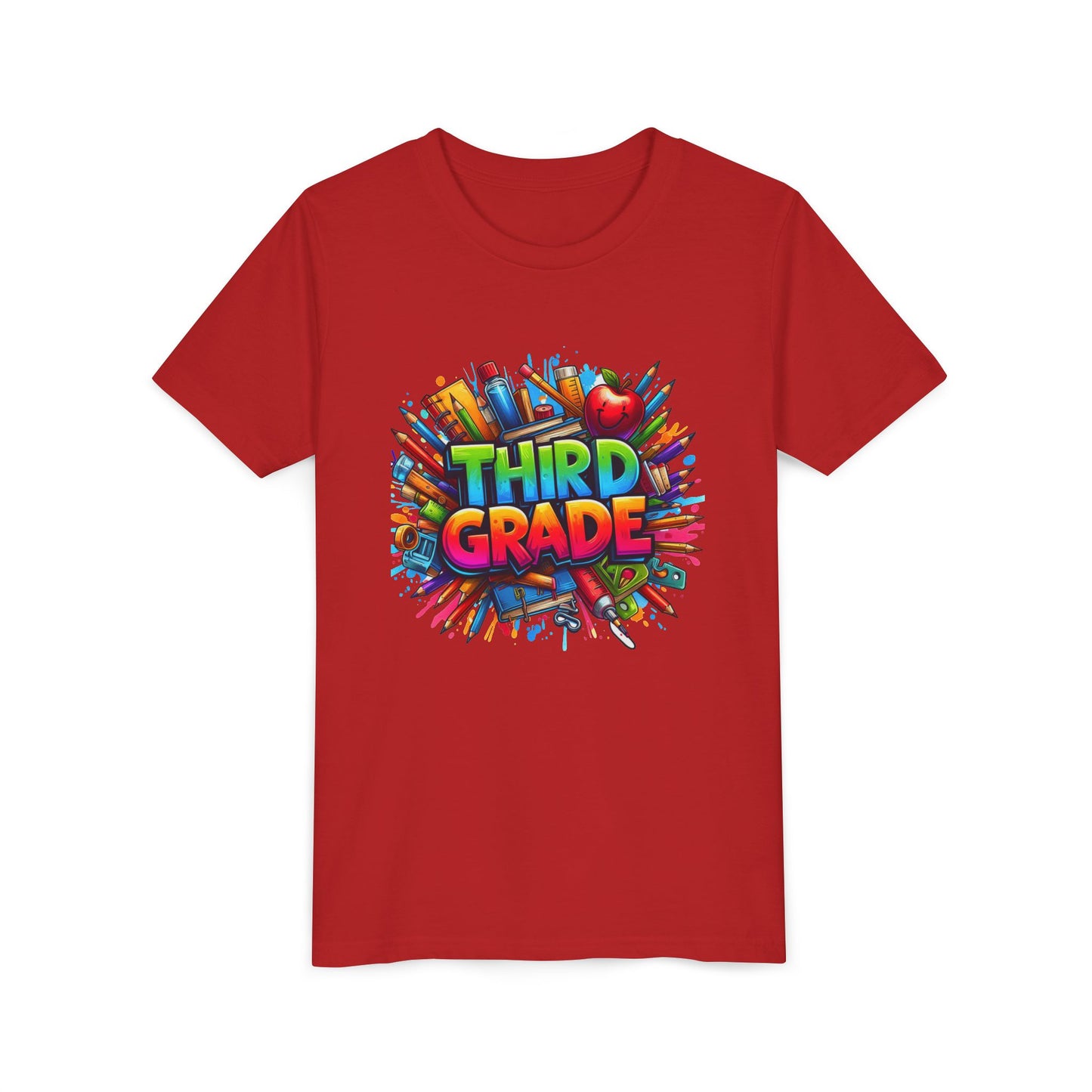 Third Grade Kids' T-Shirt – Colorful School Supplies Back-to-School Tee
