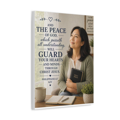 Stretched Canvas - "And the Peace of God" Philippians 4:7 Christian Wall Art