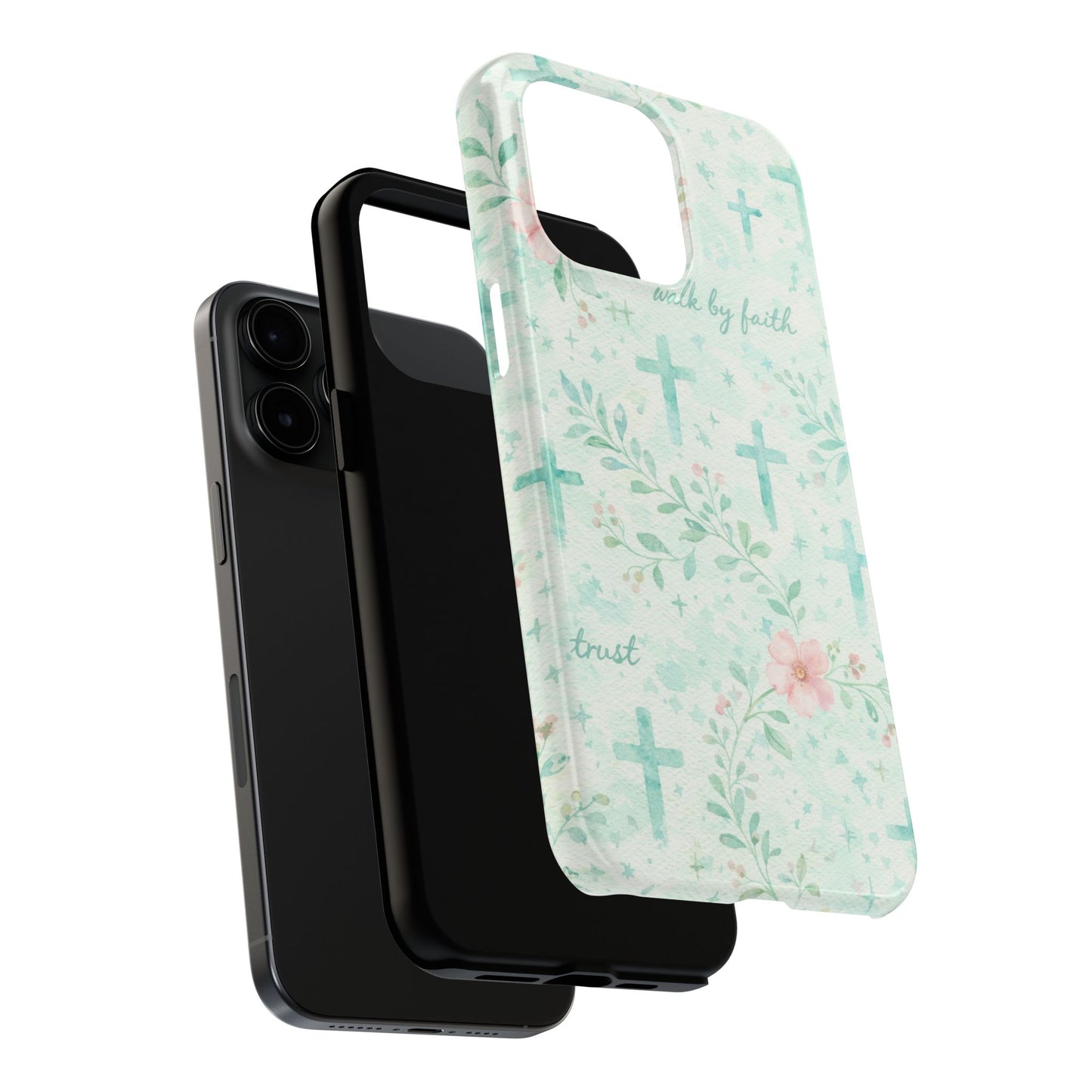 Walk By Faith Phone Case | Christian floral iPhone Case