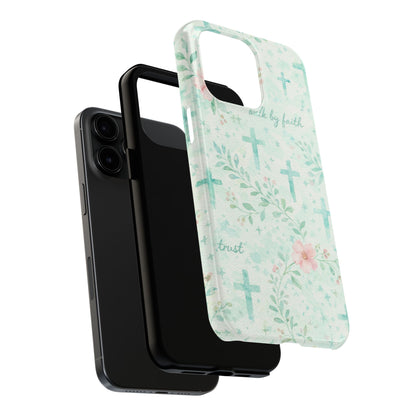 Walk By Faith Phone Case | Christian floral iPhone Case