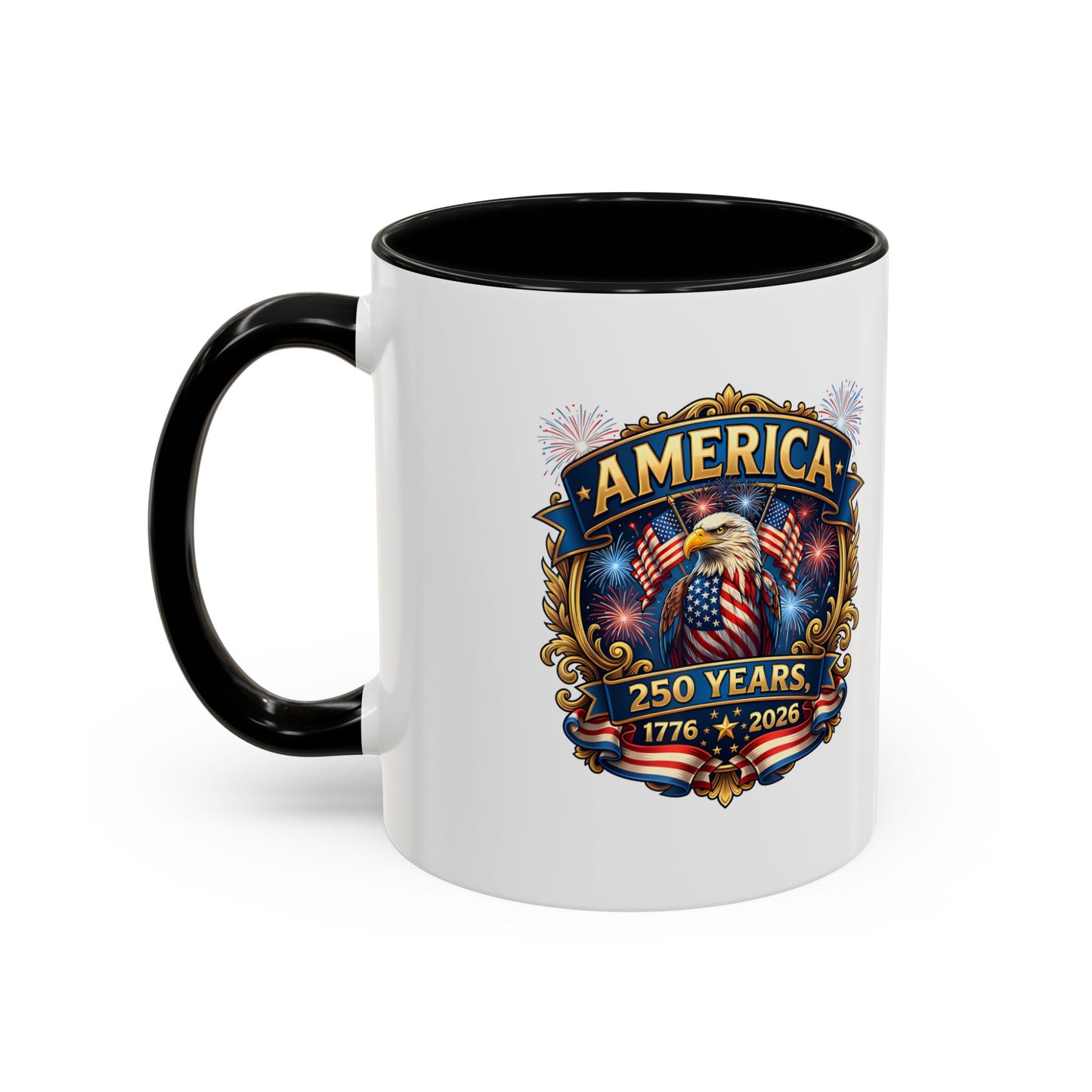 250th America Eagle Coffee Mug — Patriotic 1776–2026 Anniversary Accent Mug