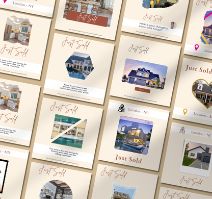 Real Estate Instagram Templates | Editable Canva Realtor Posts & Social Media Kit