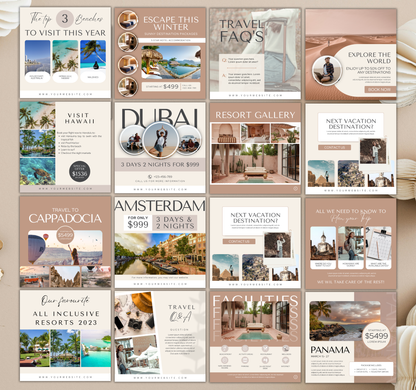 Travel Agent Instagram Post Template | Editable Social Media Canva Template