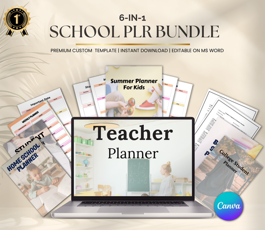 School PLR Bundle | Editable Canva Classroom & Student Resources Templates for Teachers