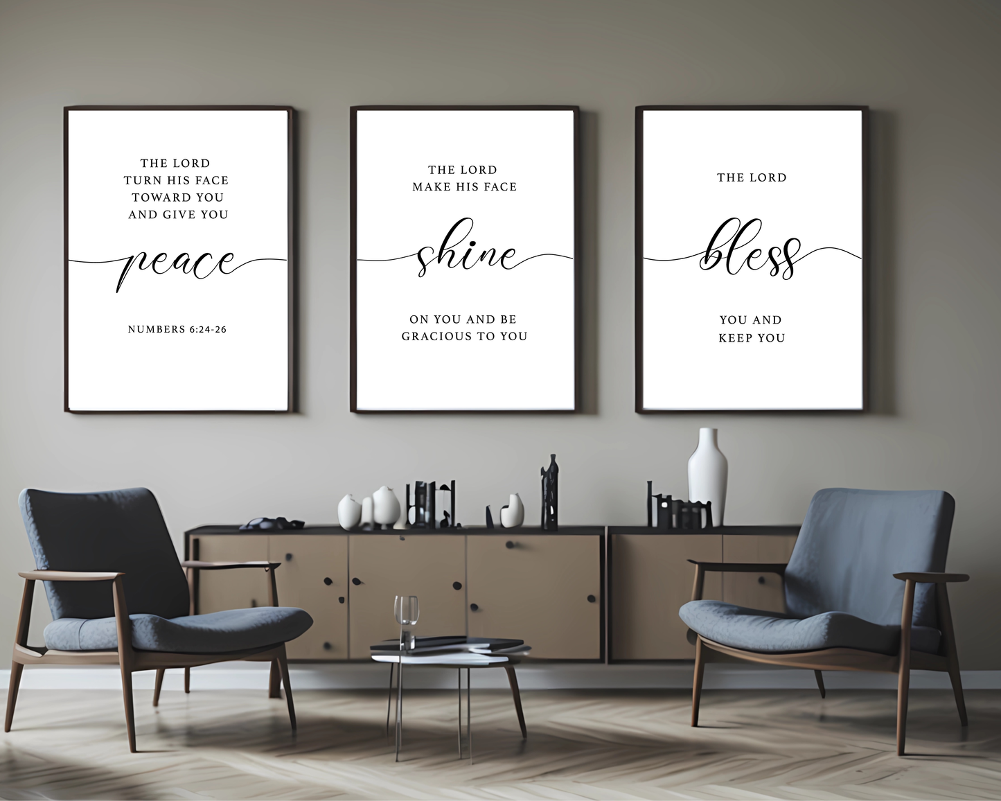 Bible Quote Wall Art Set of 3 | Christian Printable Scripture Wall Decor, Minimalist Faith Home & Bedroom Art